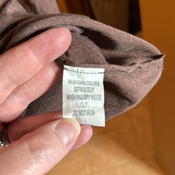 Johnny Was Brown Long Sleeve Tee with Floral Embroidery - Picture 7 of 11